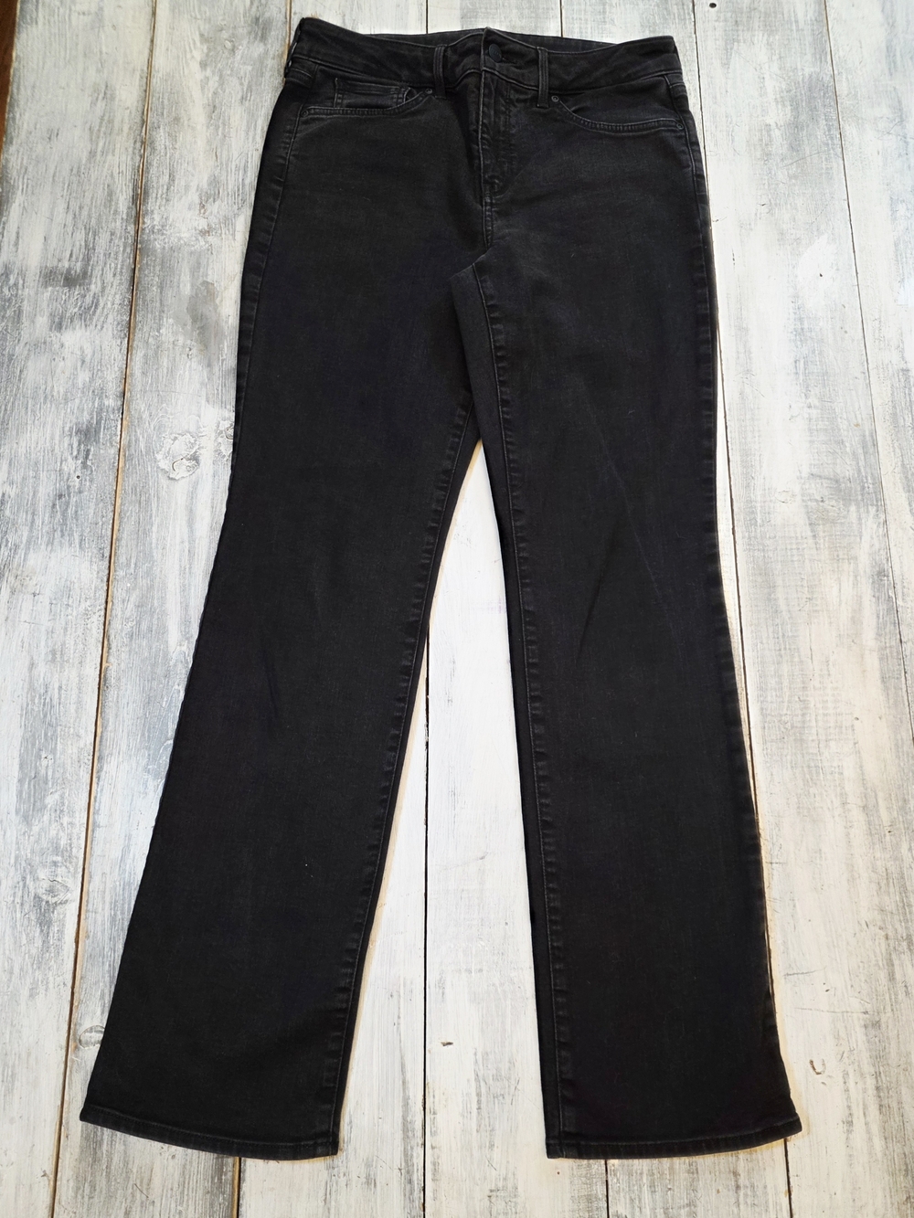 NYDJ Women's Black 'Marilyn' Straight Leg Mid Rise Jeans sz 8
